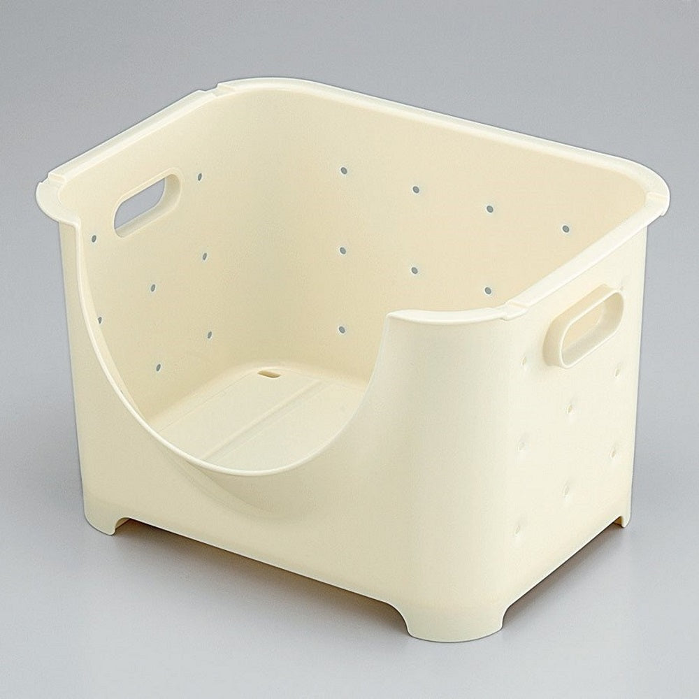 PLASTIC VEGETABLE STOCKER (WIDE) - WHITE