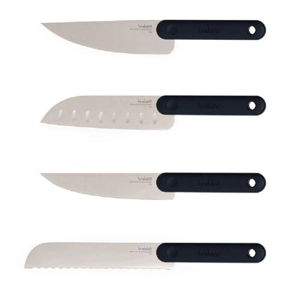 Knife Set - Black Edition Japanese stainless steel kitchen knife set with soft-touch anti-slip handle