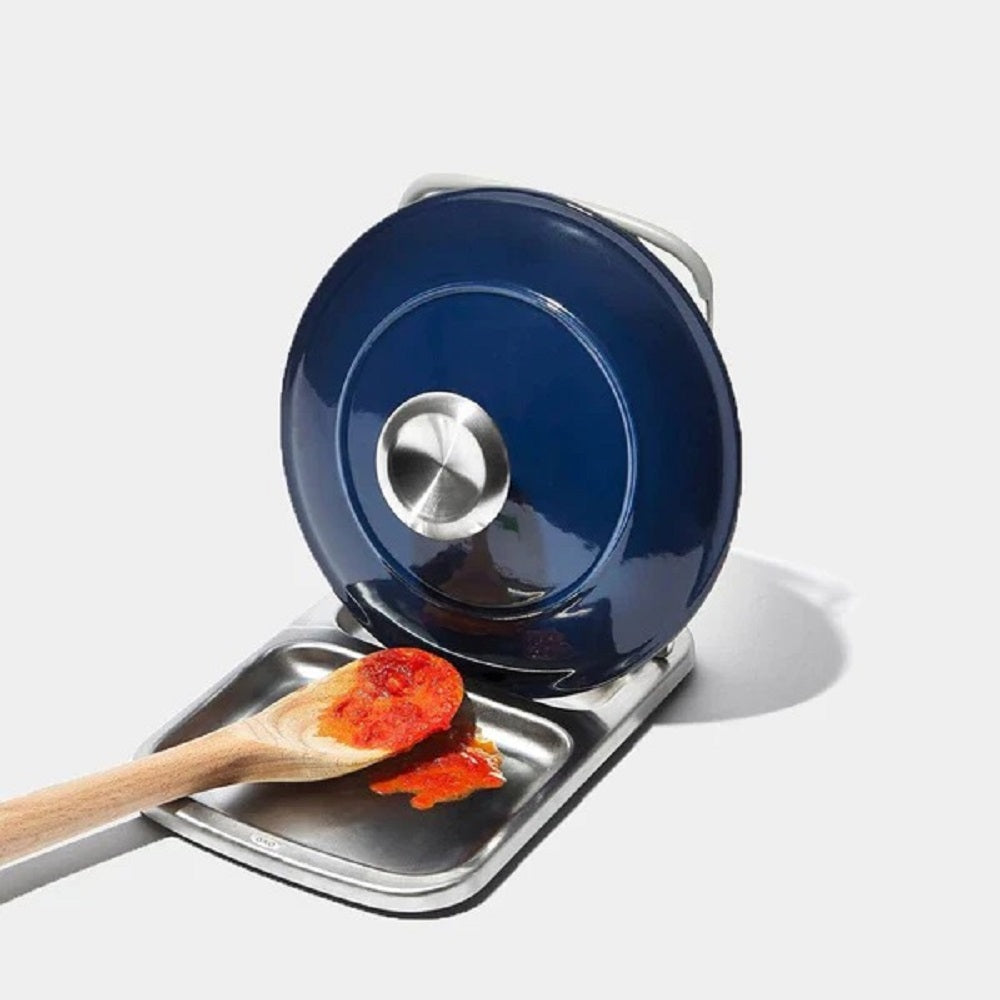 OXO GG STAINLESS STEEL SPOON REST WITH LID HOLDER