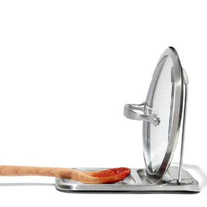 OXO GG STAINLESS STEEL SPOON REST WITH LID HOLDER
