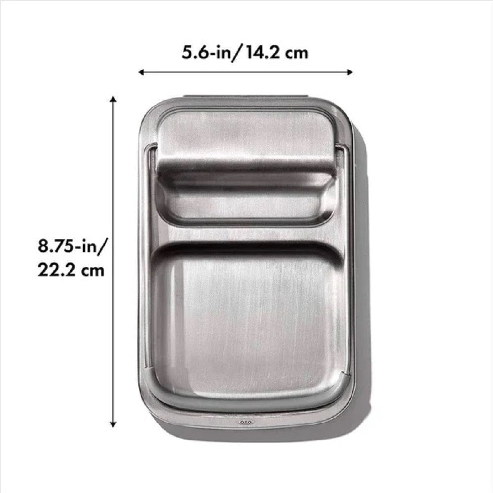 OXO GG STAINLESS STEEL SPOON REST WITH LID HOLDER