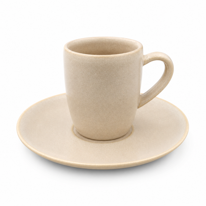 Mesa M226 TAUPE COUPE ESPRESSO CUP & SAUCER  SET 4 (2 Cup & 2 Saucer)