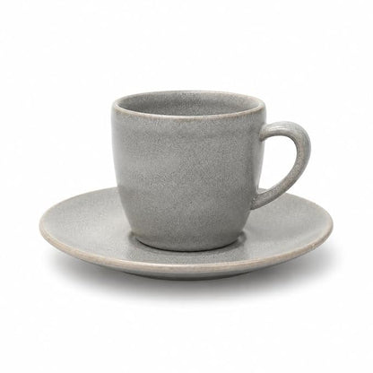 Mesa M249 GREY COUPE COFFEE CUP & SAUCER  SET 4 (2 Cup & 2 Saucer)