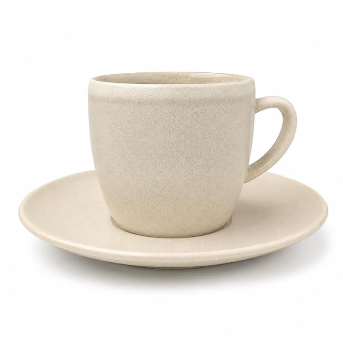 Mesa M227  TAUPE COUPE COFFEE CUP & SAUCER  SET 4 (2 Cup & 2 Saucer)
