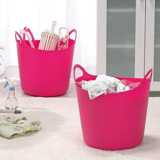 PLASTIC BASKET ALGO LARGE ROSE PINK