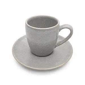 Mesa M248 GREY COUPE ESPRESSO CUP & SAUCER  SET 4 (2 Cup & 2 Saucer)