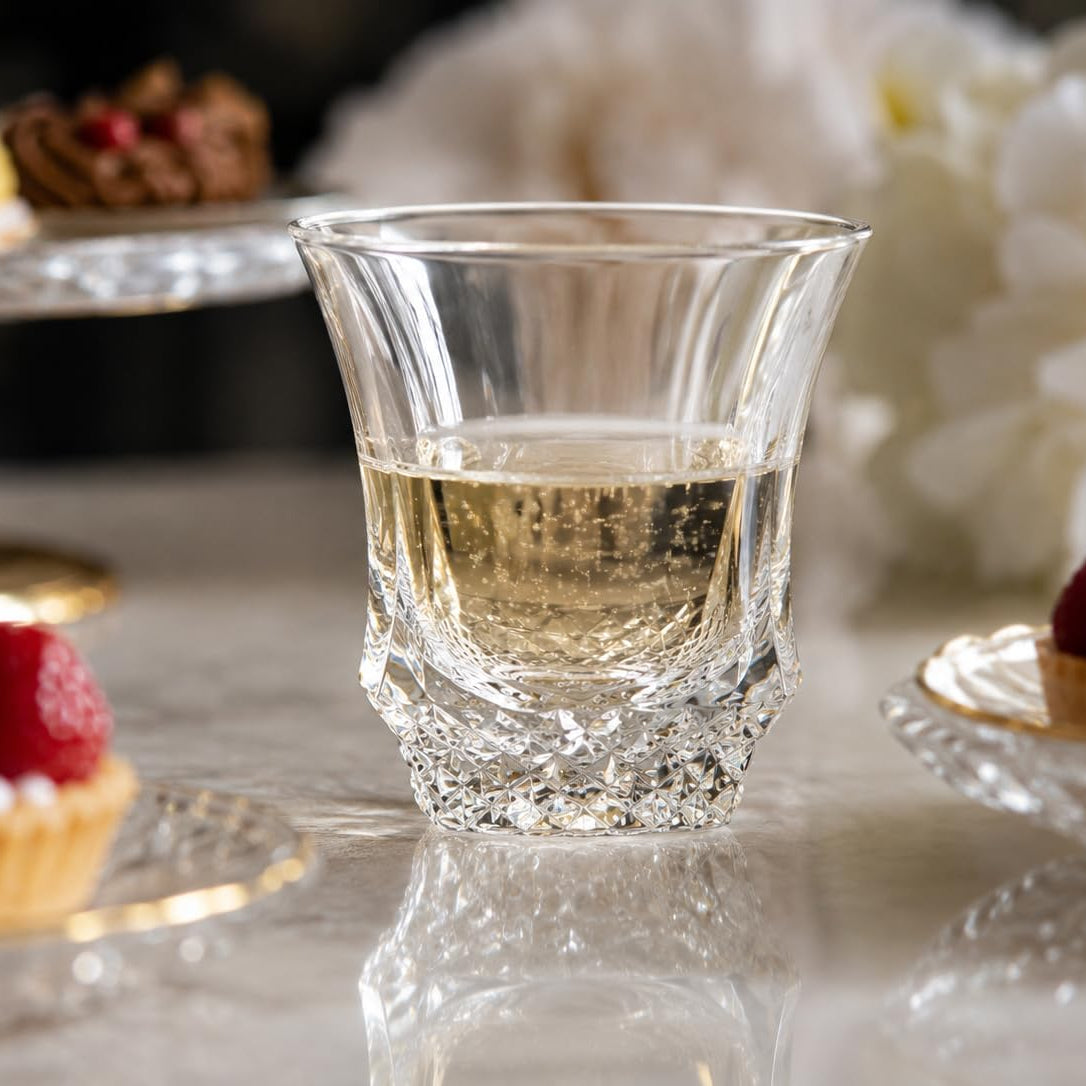 HANDCUT  DIAMOND CUT WHISKY TUMBLER SET OF 4
