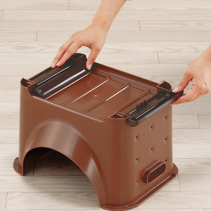 PLASTIC VEGETABLE STOCKER (WIDE) - BROWN