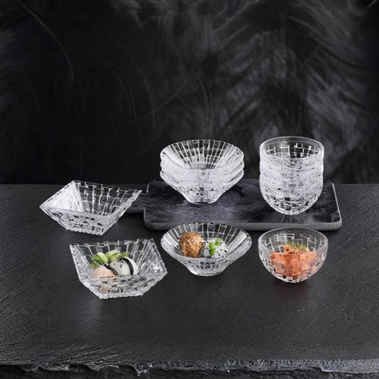 Nachtmann Bossa Nova Crystal Square Bowl Set, 100ml/12cm, Set of 2, Clear