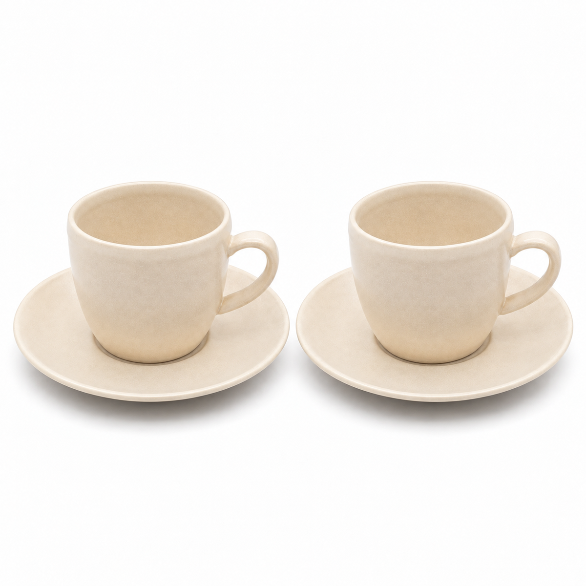 Mesa M227  TAUPE COUPE COFFEE CUP & SAUCER  SET 4 (2 Cup & 2 Saucer)
