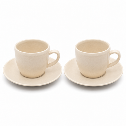 Mesa M227  TAUPE COUPE COFFEE CUP & SAUCER  SET 4 (2 Cup & 2 Saucer)