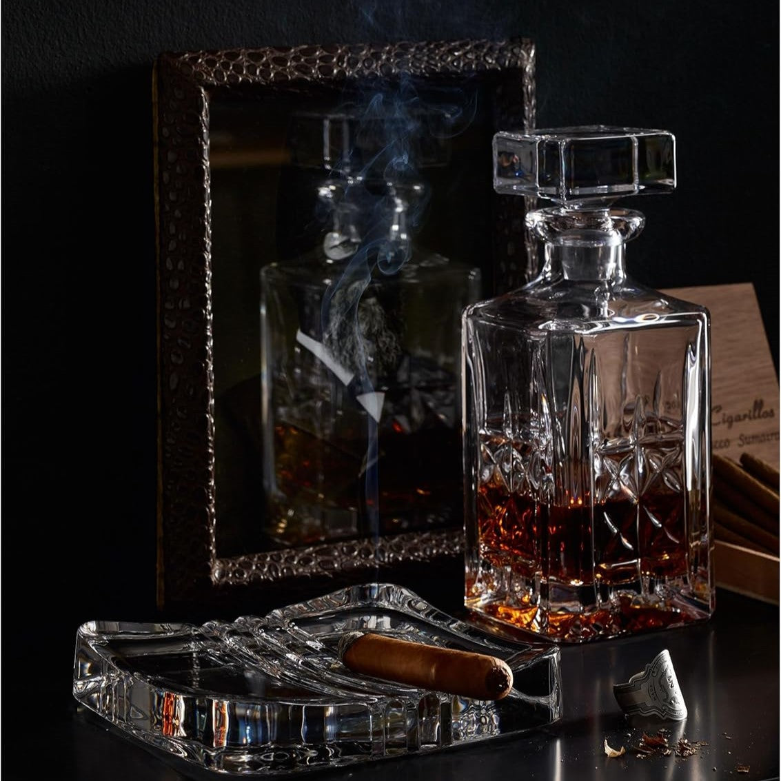 Nachtmann Cuba Square Cigar Ashtray, Clear