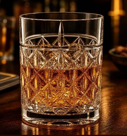 HANDCUT  SAN DIAMOND CUT WHISKY TUMBLER SET OF 6
