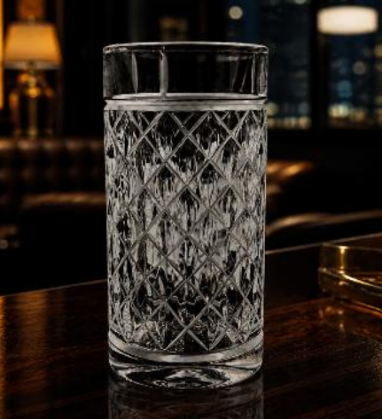 HANDCUT SAN DIAMOND CUT LONG DRINK TUMBLER SET OF 6
