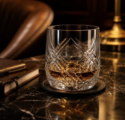 HANDCUT  LOTUS CUT WHISKY TUMBLER SET OF 6
