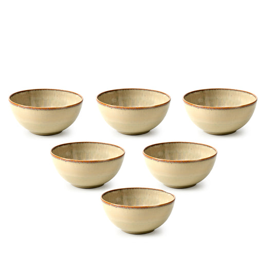 Mesa Agata Beige Bowl 10 Cm Set of 6