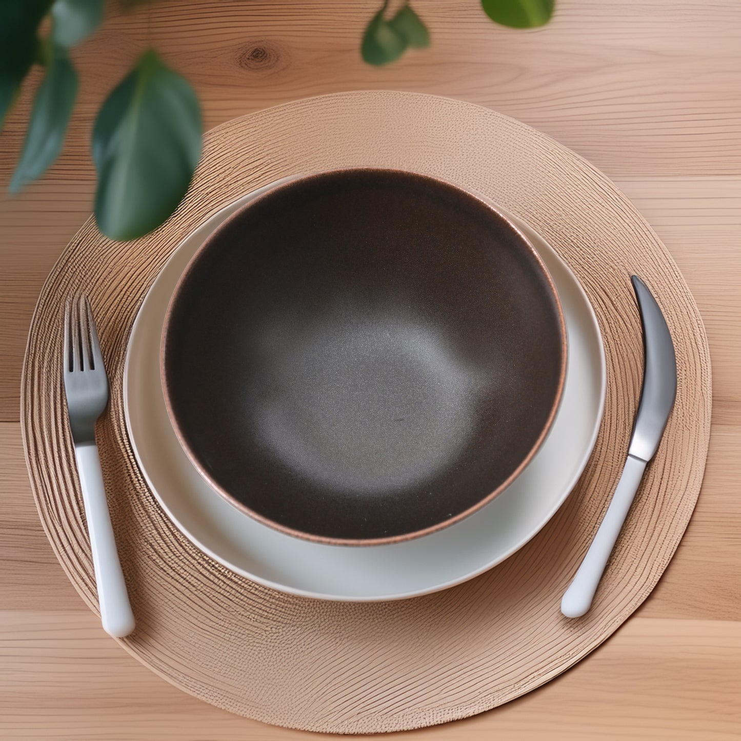 Mesa BROWN METALIC Cereal Bowl 17 cm Set of 2