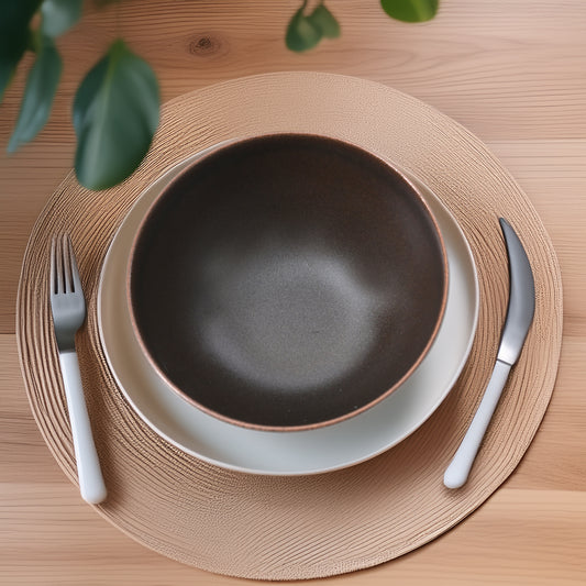 Mesa BROWN METALIC Cereal Bowl 17 cm Set of 2