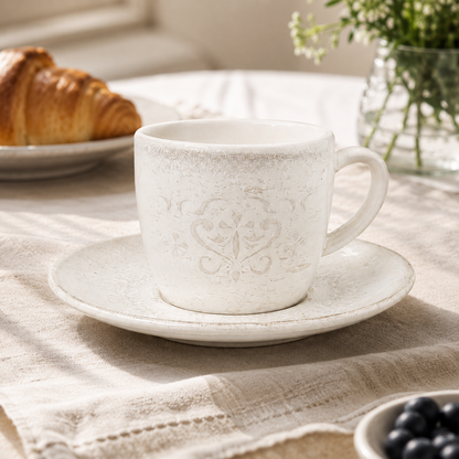 Mesa M162 RUBIO COUPE COFFEE CUP & SAUCER   SET 4 (2 Cup & 2 Saucer)
