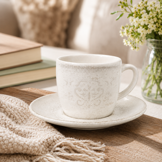 Mesa M162 RUBIO COUPE COFFEE CUP & SAUCER   SET 4 (2 Cup & 2 Saucer)