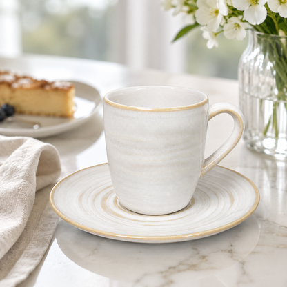Mesa M182  CAFÉ RT COUPE ESPRESSO CUP & SAUCER  SET 4 (2 Cup & 2 Saucer)
