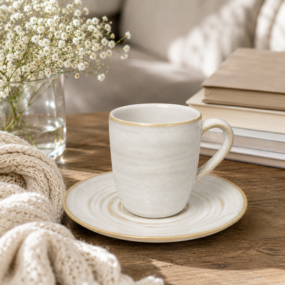 Mesa M182  CAFÉ RT COUPE ESPRESSO CUP & SAUCER  SET 4 (2 Cup & 2 Saucer)
