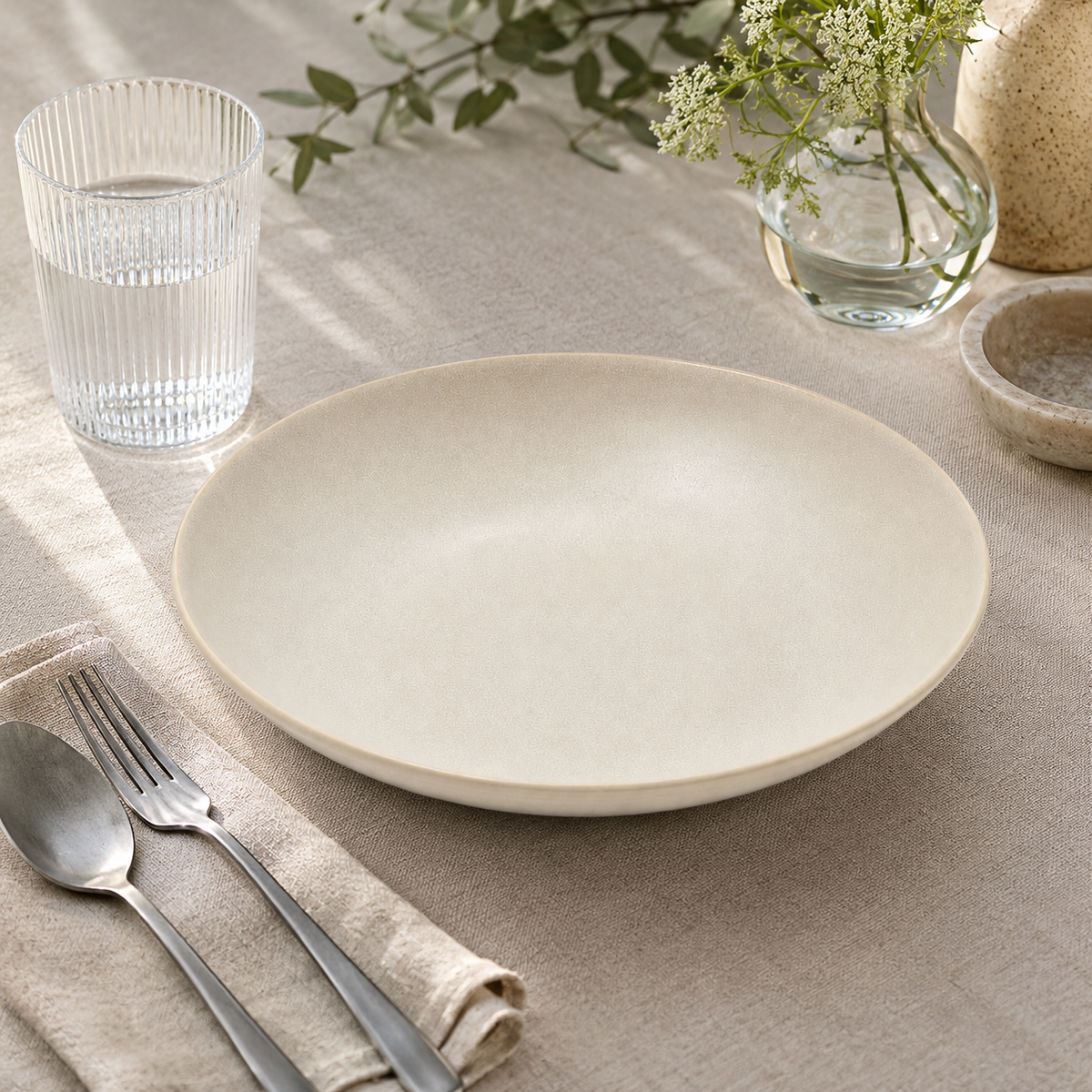 Mesa M219 TAUPE COUPE PASTA BOWL 22 cm