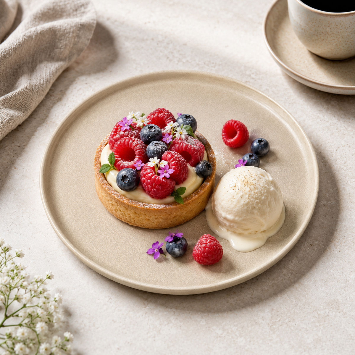 Mesa M233 TAUPE URBAN DESSERT PLATE 22 cm