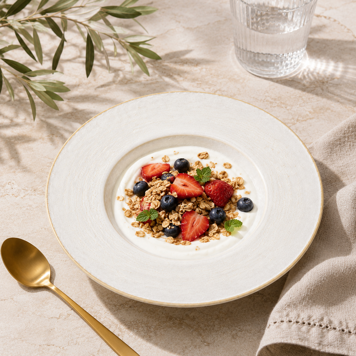 Mesa M197 BLUE EYE GOLD COUPE PASTA BOWL 27 cm