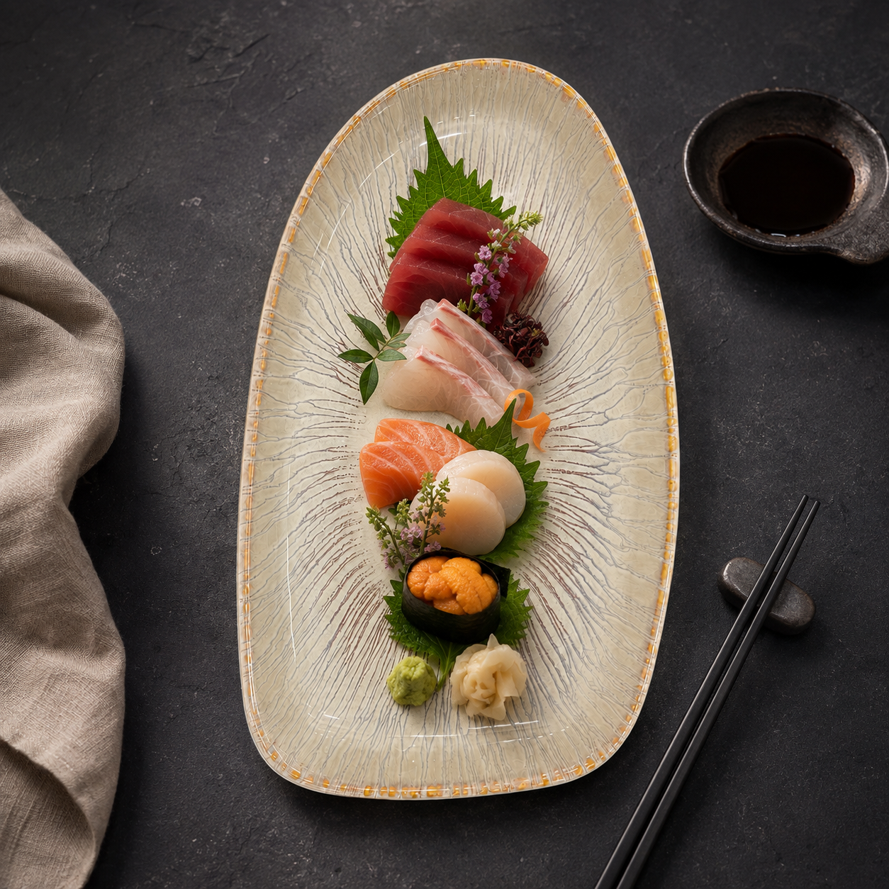 Mesa M144 AGATA BEGE ORGANIC PLATTER 26 CM 1 Pc
