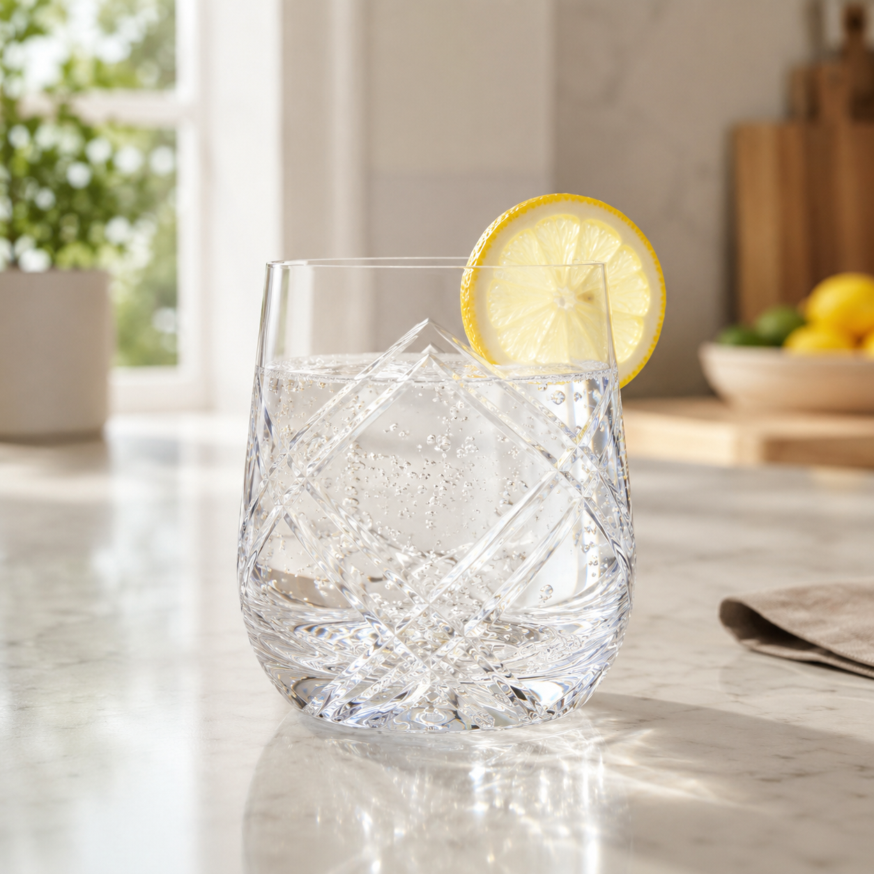 HANDCUT  LOTUS CUT WHISKY TUMBLER SET OF 4