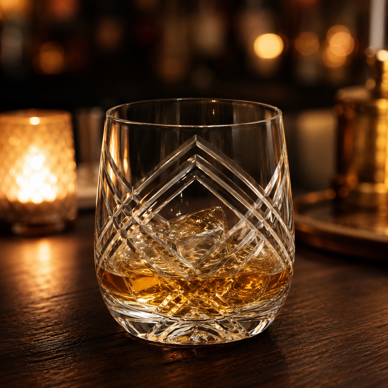 HANDCUT  LOTUS CUT WHISKY TUMBLER SET OF 4