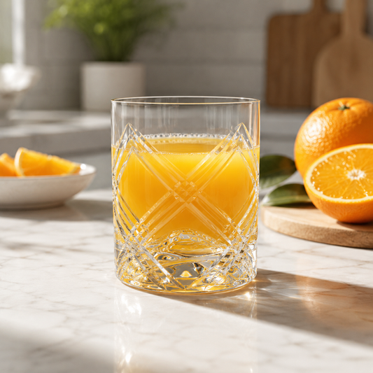 HANDCUT  LOTUS CUT WHISKY TUMBLER SET OF 6