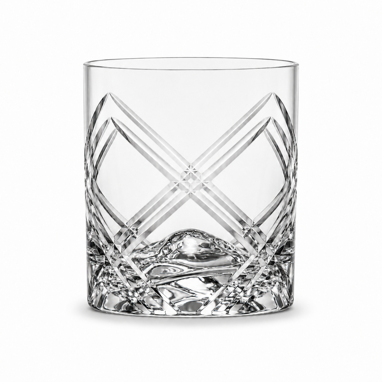 HANDCUT LOTUS CUT WHISKY TUMBLER SET OF 4
