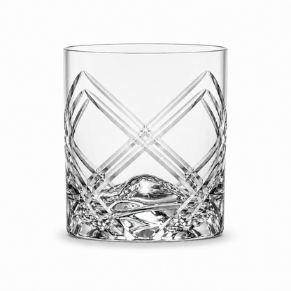 HANDCUT LOTUS CUT WHISKY TUMBLER SET OF 4