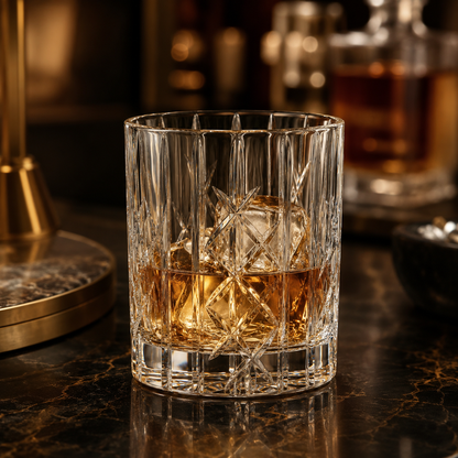 HANDCUT  DIAMOND WITH KILLI CUT WHISKY TUMBLER SET OF 4
