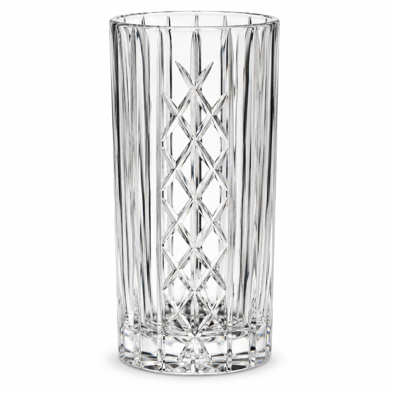 HANDCUT  DIAMOND WITH KILLI CUT LONG DRINK TUMBLER SET OF 4
