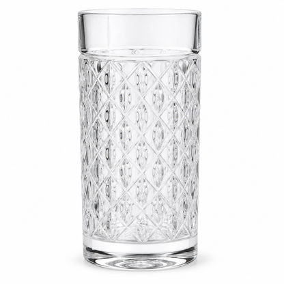 HANDCUT SAN DIAMOND CUT LONG DRINK TUMBLER SET OF 4