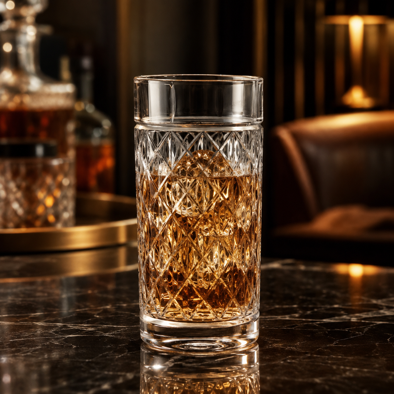 HANDCUT SAN DIAMOND CUT LONG DRINK TUMBLER SET OF 4
