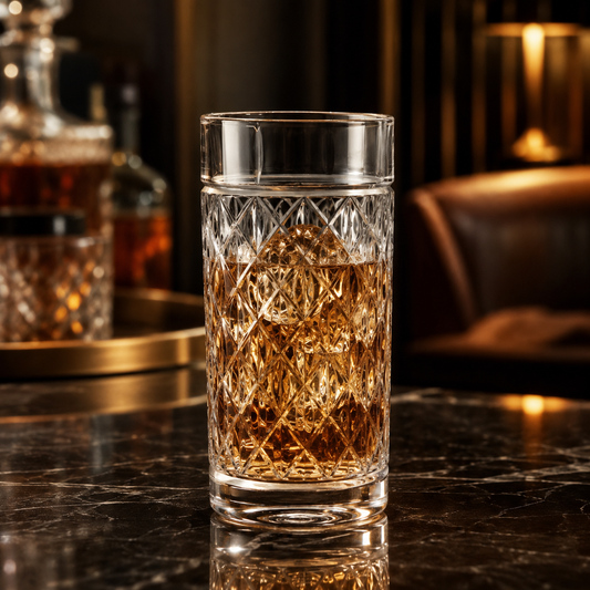HANDCUT SAN DIAMOND CUT LONG DRINK TUMBLER SET OF 6