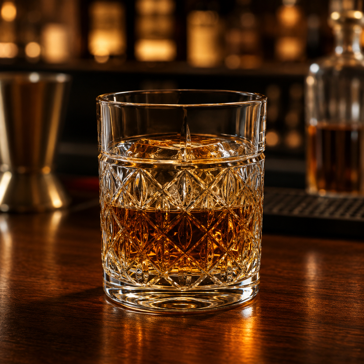HANDCUT SAN DIAMOND CUT WHISKY TUMBLER SET OF 4