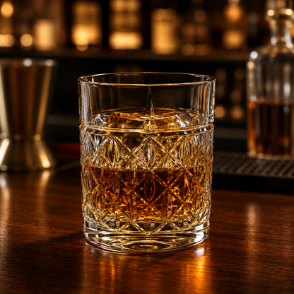 HANDCUT SAN DIAMOND CUT WHISKY TUMBLER SET OF 4