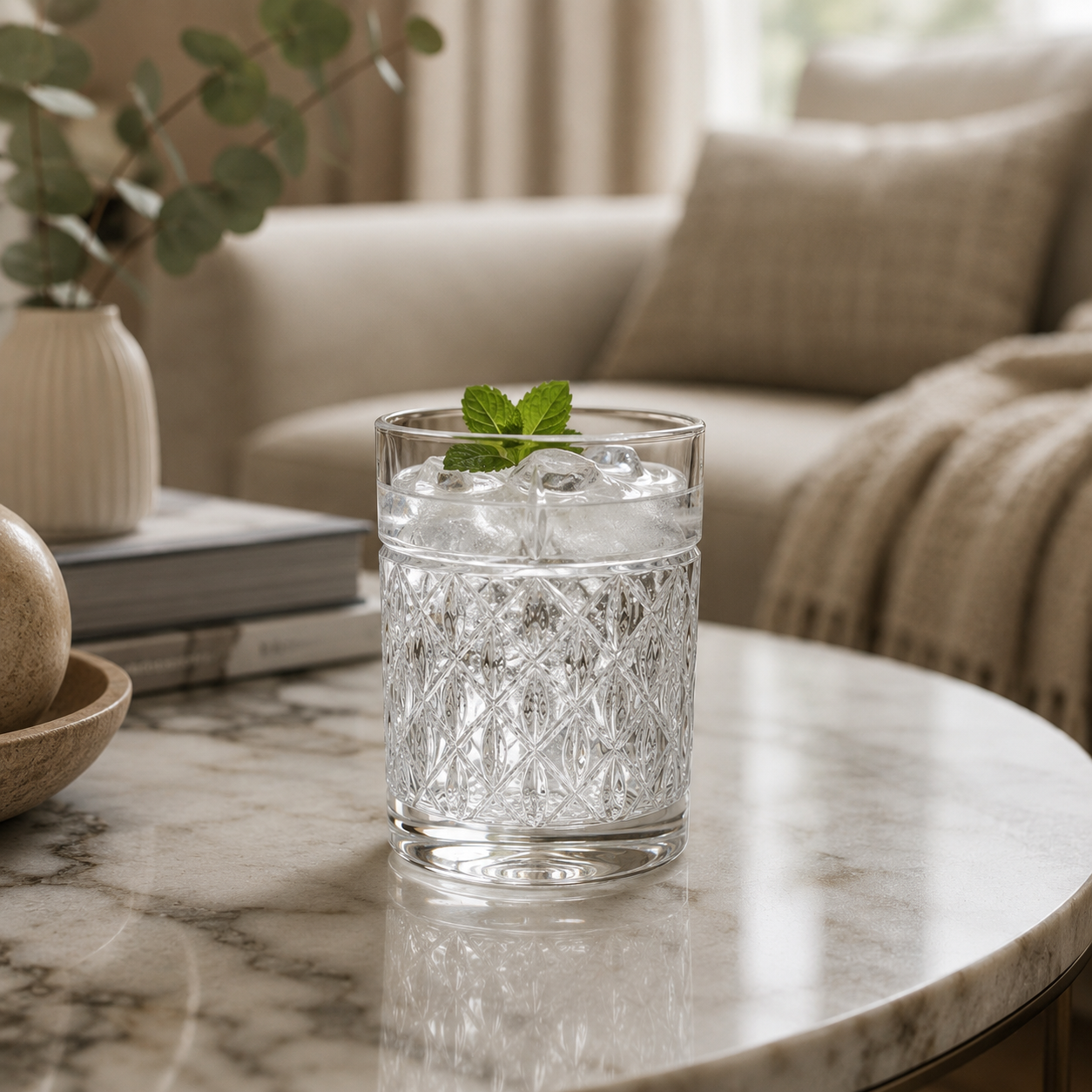 HANDCUT SAN DIAMOND CUT WHISKY TUMBLER SET OF 4