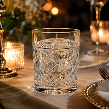 HANDCUT SAN DIAMOND CUT WHISKY TUMBLER SET OF 4