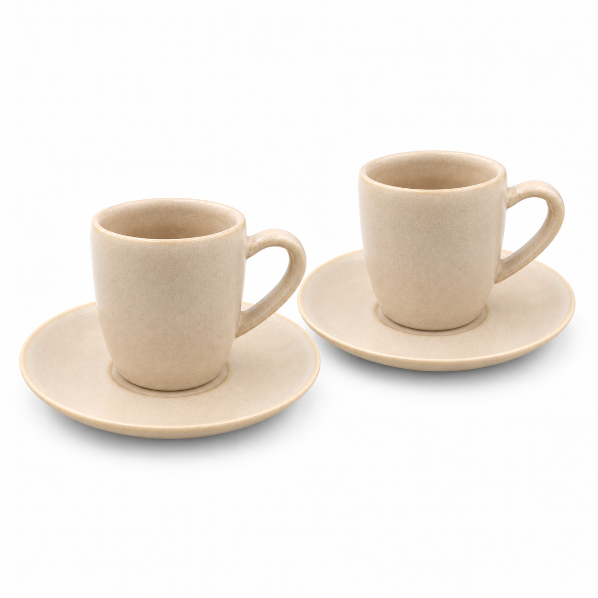 Mesa M226 TAUPE COUPE ESPRESSO CUP & SAUCER  SET 4 (2 Cup & 2 Saucer)