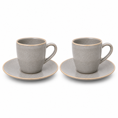 Mesa M248 GREY COUPE ESPRESSO CUP & SAUCER  SET 4 (2 Cup & 2 Saucer)