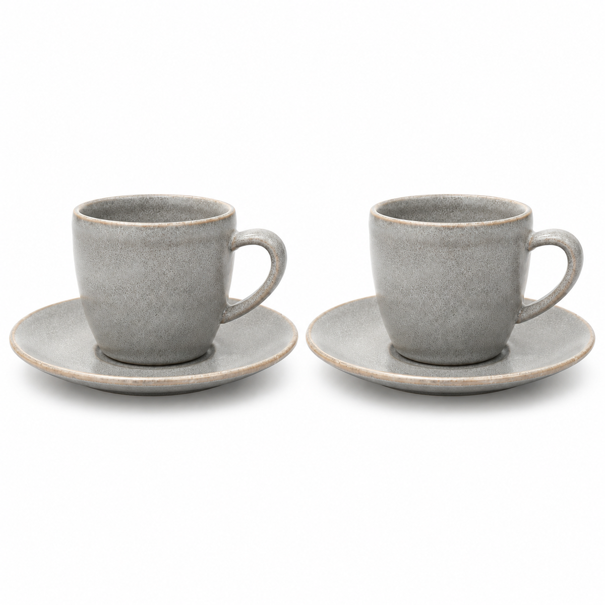 Mesa M249 GREY COUPE COFFEE CUP & SAUCER  SET 4 (2 Cup & 2 Saucer)