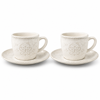 Mesa M162 RUBIO COUPE COFFEE CUP & SAUCER   SET 4 (2 Cup & 2 Saucer)