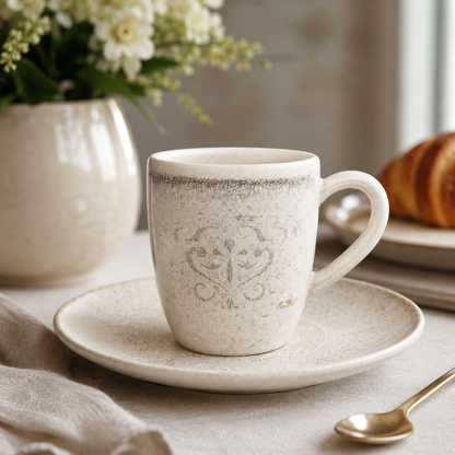 Mesa M161  RUBIO COUPE ESPRESSO CUP & SAUCER  SET 4 (2 Cup & 2 Saucer)