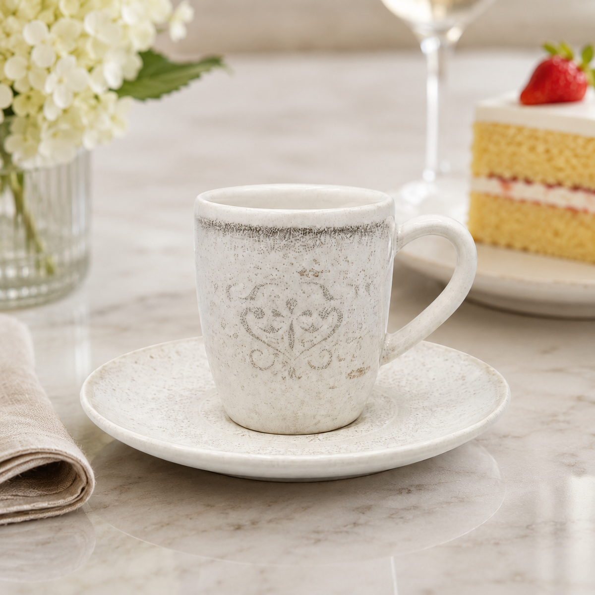 Mesa M161  RUBIO COUPE ESPRESSO CUP & SAUCER  SET 4 (2 Cup & 2 Saucer)